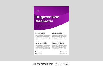 natural cosmetic flyer design template. beauty spa product poster, flyer design. organic cosmetic product flyer.
