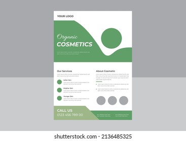 Natural Cosmetic Flyer Design Template, Botanic Flyer Design, Natural Beauty Product Promotion Flyer Design Template. A4 Template, Brochure Design, Cover, Flyer, Poster, Print-ready 