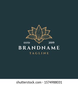 natural cosmetic logo with a beautiful flower concept, vector illustration