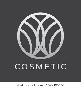 Natural Cosmetic Logo Concept, lineart vector, simple and elegant