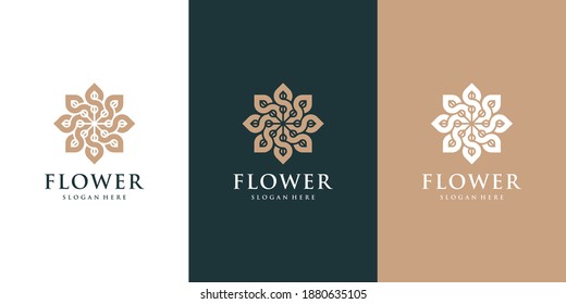 Natural cosmetic logo with creative circle