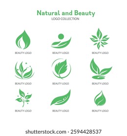 Natural Cosmetics Abstract Logo Set. Vector illustration