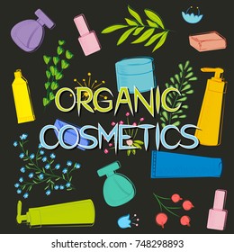 natural cosmetics background vector illustration