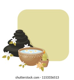 natural cosmetics, candles, stones, vector