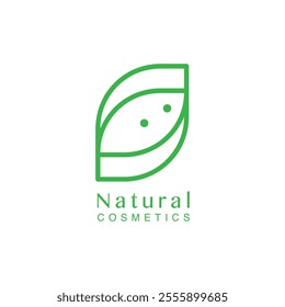 Natural cosmetics Center natural icon design