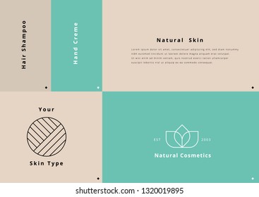 Natural Cosmetics Landing Page UI Vector Illustration 