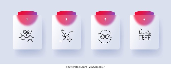 Natural cosmetics line icon. Korean cosmetics, face skin care, shadows, mascara, makeup. Pastel color background. Vector line icon