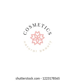 Natural cosmetics logo design vector