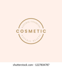 Vector de diseño de logotipo cosmético natural