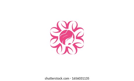Natural cosmetics logo design vector. Beauty Salon with Flower