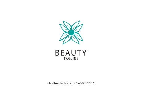 Vector de diseño del logotipo cosmético natural. Salón de belleza con flores