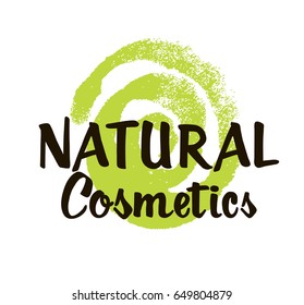 Natural cosmetics logo design vector template. Abstract decorative spiral . Brush design. Vector