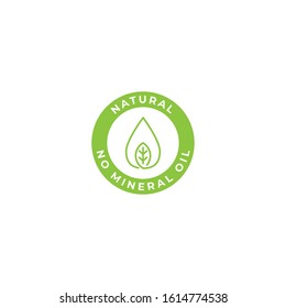 Natural Cosmetics, No Mineral Oil. Vector Logo Icon Template