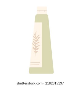 Natural cosmetics product. Vegan eco friendly beauty cream bottle vector illustration