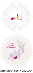 Natural cosmetics products. Labels. Vector