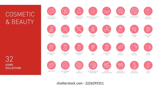 Natural cosmetics vector badge logo icons set