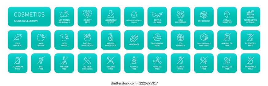 Natural cosmetics vector badge logo icons set