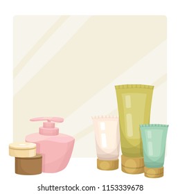 natural cosmetics, vector, flat