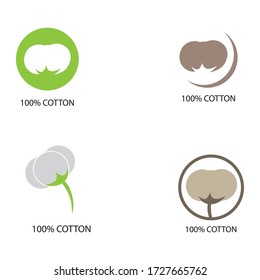 natural cotton icon logo vector