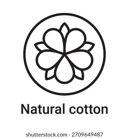 Icono de algodón natural. Símbolo de línea de Vector para un Sitio web, tarjeta de producto, presentación y App móvil, embalaje o instrucción. Signo de esquema editable