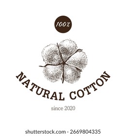 Logotipo de algodón natural o Plantilla de la etiqueta