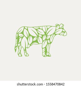 natural cow leaf green vector