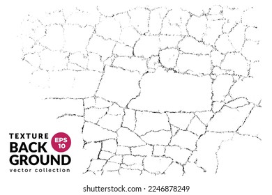 Fondo natural de grietas con espacio de copia. Textura de superposición vectorial de la superficie craqueada. Un recurso gráfico de color.