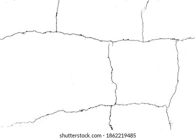 Natural cracks background. Vector overlay texture of cracked surface. One color graphic resource.