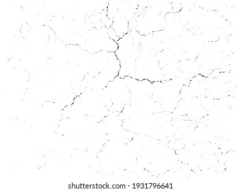Natural cracks background. Vector overlay texture of cracked surface. One color graphic resource.