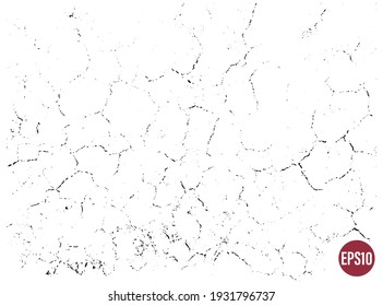 Natural cracks background. Vector overlay texture of cracked surface. One color graphic resource.