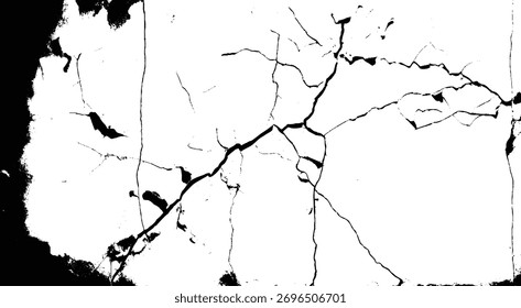 Fundo de fendas naturais. Textura de sobreposição de vetor de superfície rachada. 