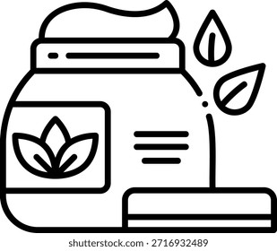 Natural Cream Jar Vector Icon