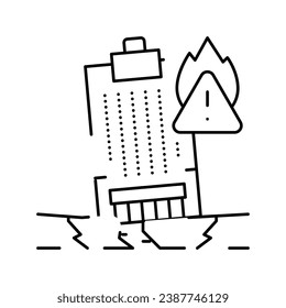 natural crisis line icon vector. natural crisis sign. isolated contour symbol black illustration