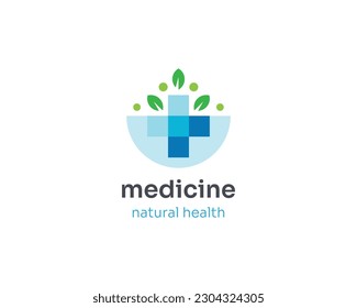 Natural cross health medical logo