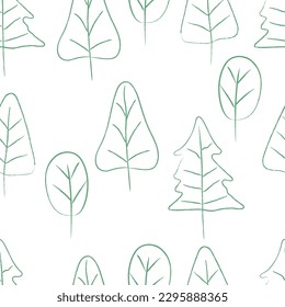 Natural cute leaf as seamless fashion print. Suit for illustration, wallpaper, fabric print, line forest.