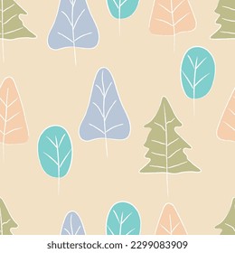 Natural cute leaf as seamless fashion print. Suit for illustration, wallpaper, fabric print.