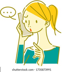 natural cute woman, trouble with phone 