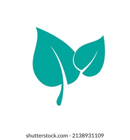 Natural dark green leaf icon design, a modern leaf fresh isolated on white background. vector leaf object creative template design