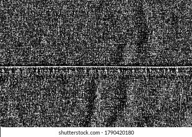 Natürliche Denim-Textur mit horizontaler Nahtnaht. Alte blaue Jeans. Vektorgrafik. Vorlage überlagern.