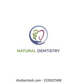 natural dental for dentistry clinic logo template