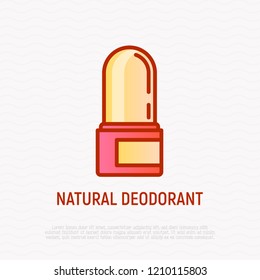 Natural deodorant thin line icon. Modern vector illustration of organic skincare.