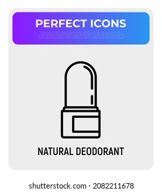 Natural deodorant thin line icon. Zero waste. Modern vector illustration of organic skincare.