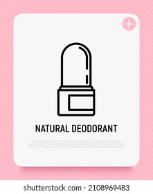 Natural deodorant thin line icon. Zero waste. Modern vector illustration of organic skincare.