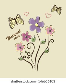 natural design over cream background vector illustration 