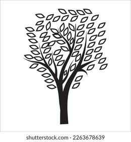Natural design tree isolated on a white background, Vector illustration.