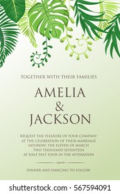 natural design wedding card, rustic style celebration invitation. vector illustration