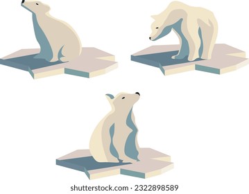 As natural destruction by humans continues, polar bears are left alone on ice as the Arctic melts.