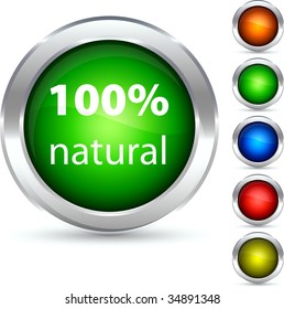 Natural detailed button. Vector illustration.