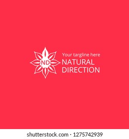 Natural Direction logo template. Vector