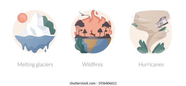 Natural disaster abstract concept vector illustrations.